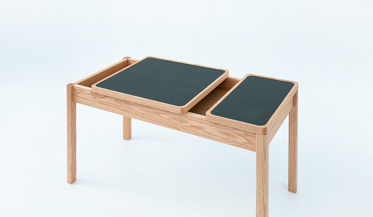 はたらく サイドテーブル　オーク【ダブル】　受注生産品